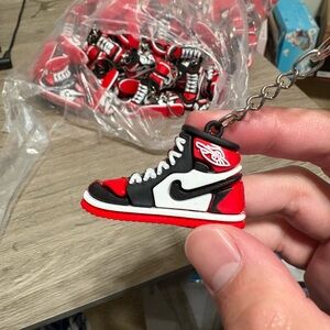 20 Mini Red and Black Sneaker Jordan 1 Keychains